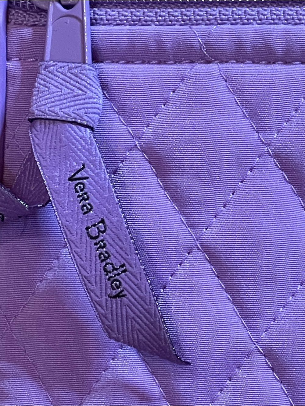 Vera Bradley Monochromatic Wisteria Purple Tote /Large Quilted Performance Twill - Picture 3 of 16